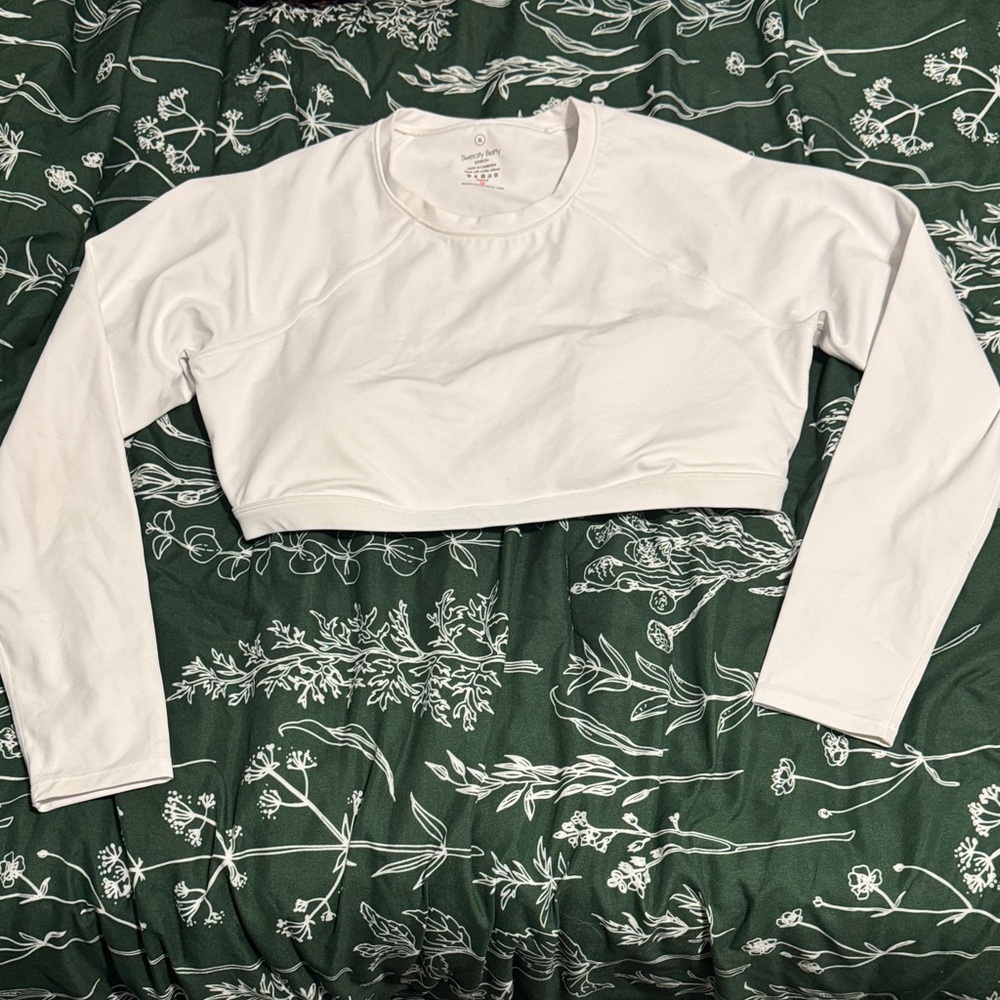 Sweaty Betty Women's White Long Sleeve Crop Top
